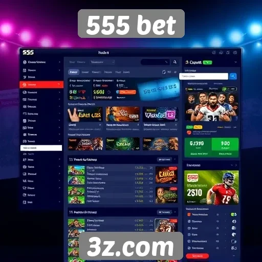 Interface de usuário do site 555 bet em destaque